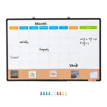 36"x 24" 36"x 24" Monthly Calendar Whiteboard Combo with Aluminum Frame – 2-in-1 Magnetic for School Office