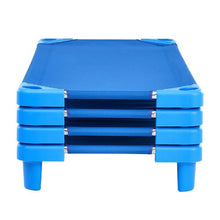 52" x 23" Blue Stackable Toddler Nap Cots with Portable Daycare Beds for Preschool & Kids (Pack of 4)