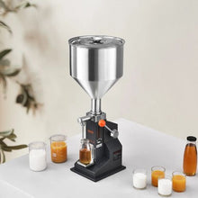 Manual Liquid Filling Machine 5–50ml Stainless Steel Bottle Filler with Hopper