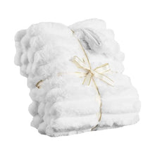 Throw Blanket 50 x 60"Faux Fur Cozy Blanket (White)
