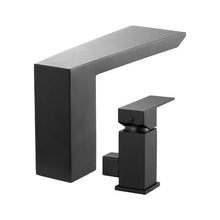 Roman Tub Faucet 3-Hole Waterfall Bathtub Faucet Set Shower Head Deck-Mount (Matte Black)