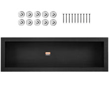 16 x 50 Inch Shower Niche Tile-Ready Single Shelf (Black)