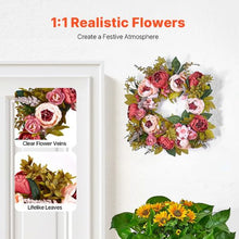 19 Inch Pink Peonies Hydrangeas Year Round Wreath Artificial Decorative Wreath WA53362