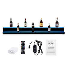 60 Inch LED Lighted Liquor Bottle Display 2 Tiers with RF Remote & App Control