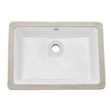 18.5" x 13.19" Rectangular Undermount Bathroom Sink White Ceramic Basin with Overflow