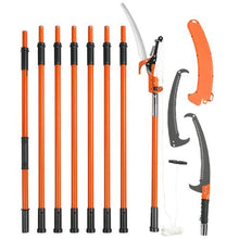 27 Ft Extendable Manual Pole Saw Tree Pruner with Sharp Blade & Scissors for High Branch Trimming