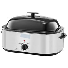 24QT Electric Roaster Oven 3-Bin Buffet Server Self-Basting Lid Defrost & Warm Functions