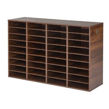 Wood Literature Organizer 36 Compartments Adjustable Shelves Countertop File Sorter (Brown)