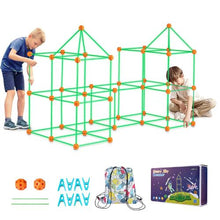 140 PCS Glow-in-the-Dark Fort Building Kit for Kids, STEM Construction Set with 96 Rods & 44 Balls, Ages 4–8+