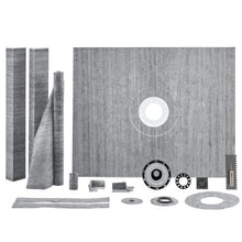 48 x 60 In Shower Curb Kit Pan Kit with 50.8mm ABS Central Flange Waterproof for Bathroom