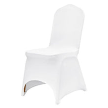 50-Pack Stretch Spandex Folding Chair Covers Universal Arched Front Slipcovers for Wedding Banquet & Party (White)