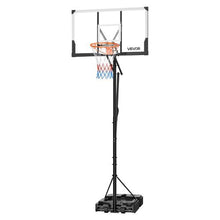 48 inch 5.25 to 10 ft Height Adjustment  Portable Basketball Stand for Kids Teens Adults in Driveways Pools