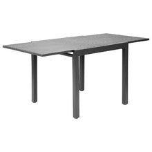 32–63 Inch Rectangular Patio Dining Table for 4-6 – Aluminum Frame with Metal Steel Slat All-Weather Furniture for Lawn Garden and Porch (Dark Gray)