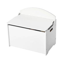 Kids Storage Bench with Backrest & Toy Box (White)