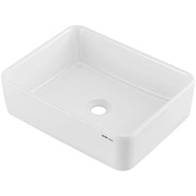 19" Rectangular Vessel Sink White Ceramic Above Counter Bathroom Basin