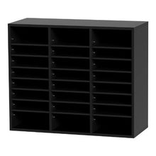 24-Compartment Wooden Literature Organizer Mail Sorter –  ( Black )