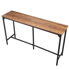 53" Kitchen Bar Table – Tall Dining Table with Rounded Edges – High Top for Balcony & Living Room (Light Brown & Black)