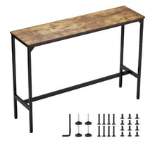 Rustic 55 In High-Top Bar Table Sturdy Metal Frame Cocktail Counter Easy Assembly