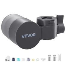 Faucet Mount Water Filter, Carbon Fiber Purifier for Sink Tap, Removes Chlorine & Lead, 3 Filters Gray