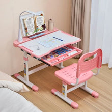 Kids Adjustable Study Desk & Chair Set with Lamp – (Pink)