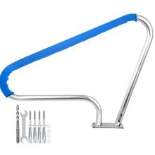 48 x 36 In Stainless Steel Pool Rail 250 lb Capacity Blue Grip Cover (Silver)