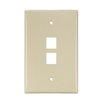 2-Port Midsize Single-Gang QUICKPORT Wallplate Ivory 41091-2IN