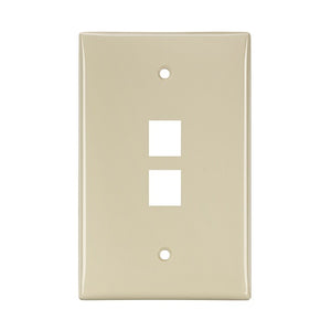 2-Port Midsize Single-Gang QUICKPORT Wallplate Ivory 41091-2IN
