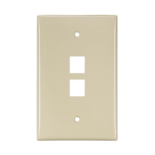 2-Port Midsize Single-Gang QUICKPORT Wallplate Ivory 41091-2IN