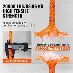 3/4" x 220FT 24 Strand Outdoor Double Braided Polyester Rope