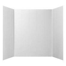 60 x 36 x 75 Inch Shower Surround Kit Waterproof SMC Wall Panels with 4 Glass Shelves