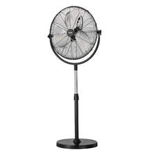 18-Inch Industrial Pedestal Fan - 3-Speed Adjustable Height Standing Fan (Black)
