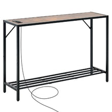 41.7" Narrow Sofa Table with Charging Station Metal Frame
