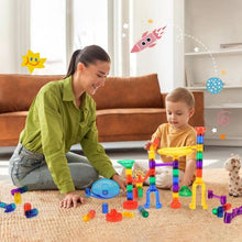 150-Piece Marble Run Set with 10 Glow-in-the-Dark & 40 Glass Marbles – STEM Maze Race Track Toy for Kids 3+