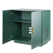 31.5-Inch Cat Litter Box Enclosure Hidden Wooden Cabinet with Ventilation Holes Double Doors Fits Most Litter Boxes