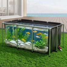 200-Gal PVC Koi Fish Pond with Viewing Panel Stainless Steel Frame & Drain Valve