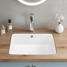 15.75" x 12.01" Rectangular Undermount Bathroom Sink White Ceramic Basin with Overflow