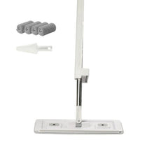 Self-Wringing Microfiber Flat Mop with 4 Reusable Pads for Hardwood & Tile Cleaning