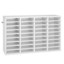 36 Compartment Wooden Literature Organizer Mail Sorter for Office – (White)