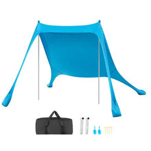 7.5x7.5 f Ft  Beach Tent Sun Shelter UPF50+ Sun Protection 6.6 ft Tall for Family Outings Camping (Blue)