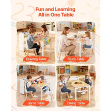 Kids Art Table & Chair Set with Storage (White)