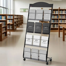 4-Tier Brochure Display Rack with Wheels Floor Stand HS-Z13