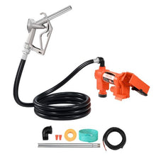 12V DC 16 GPM Fuel Transfer Pump with Manual Nozzle Portable Diesel Transfer Pump for Gasoline Diesel Kerosene & Biodiesel