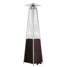 48,000 BTU Pyramid Propane Patio Heater Quartz Glass Tube Wheels Hammered Bronze