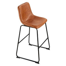 26-Inch Modern Bar Stool Set with Backrest Metal Legs Easy Assembly Armless Bar Chairs  for Kitchen Dining Room (Brown)