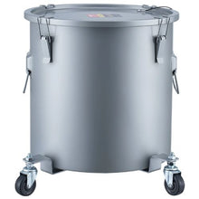 10-Gal Fryer Grease Bucket with Caster Base Rust-Proof Coating Lid Filter Bag – (Gray)