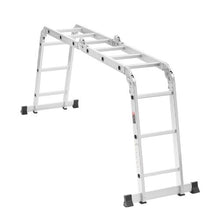 7-in-1 Folding Ladder 12 FT Adjustable Extension Ladder A-Frame Telescoping Ladder 330 LB Capacity