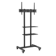 32 to 70 In Mobile TV Stand and Wheels Double Tray for Audio-Visual Devices for Bedroom Living Room (Rolling)