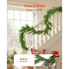 Realistic Norfolk Pine Garland Evergreen Real Touch Artificial Faux Greenery Xmas Decoration (9FT)