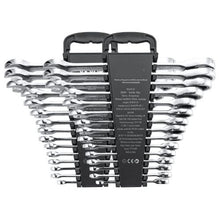 30-Piece Ratcheting Wrench Set SAE & Metric Cr-V Steel with Organizer Rack
