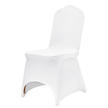 100PCS Stretch Spandex Folding Chair Covers Universal Fitted Arched Front Washable Slipcovers for Wedding Banquet Party & Dining (White)